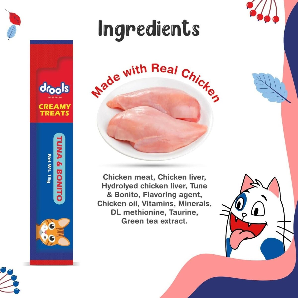 Drools Creamy Treats for Cats Tuna & Bonito - dspetstore.com