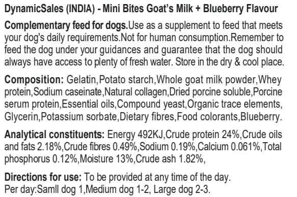DynamicSales (India) Hypoallergenic Dog Treats – Healthy Skin & Coat Mini Bites, Blueberry Flavour - dspetstore.com