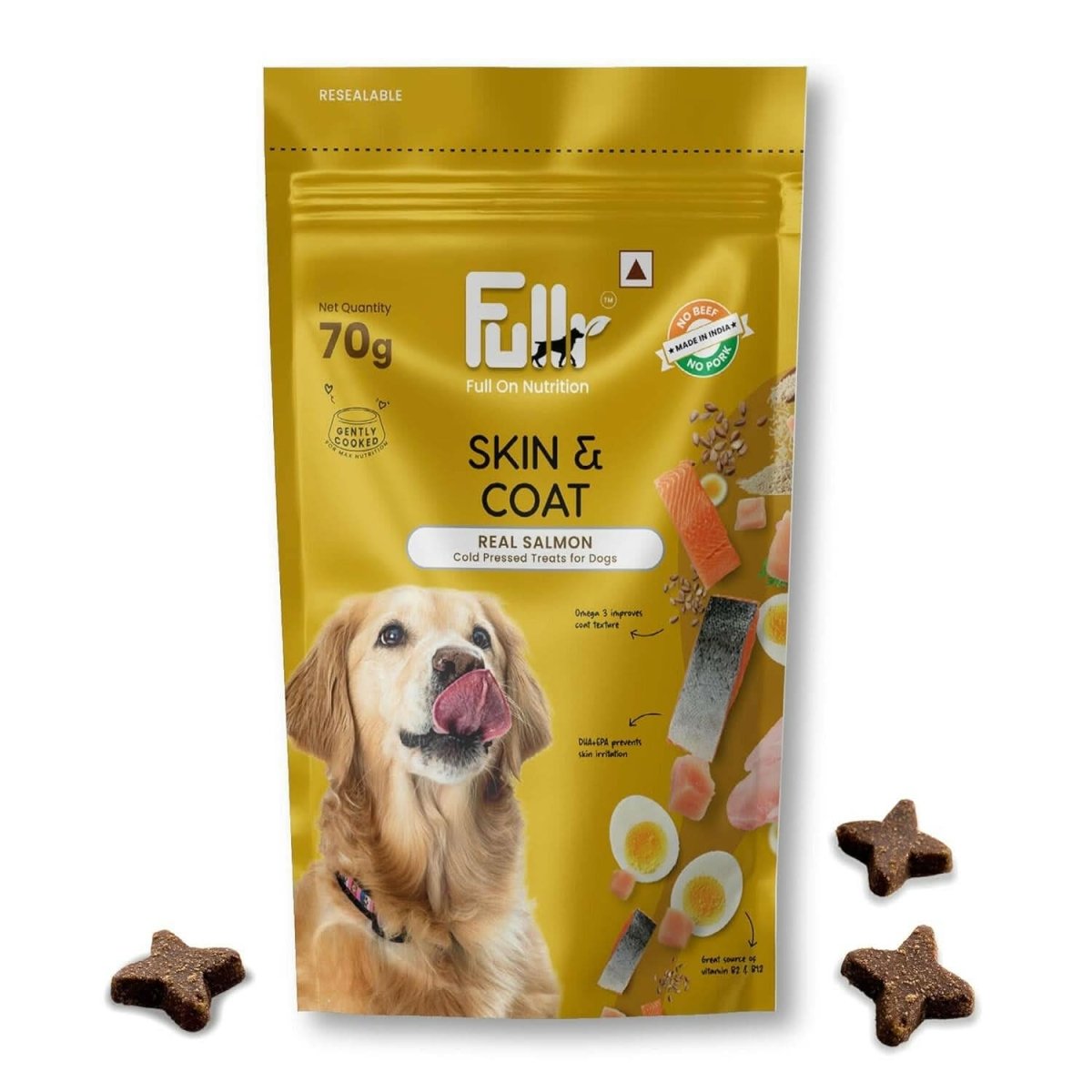 Fullr Skin & Coat Cold Pressed Dog Treats, 70g (Pack of 1) - dspetstore.com