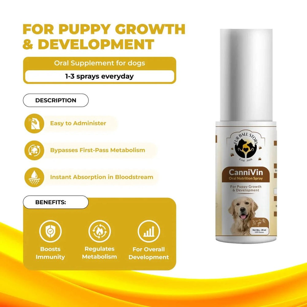 Furball Story CanniVin Spray For Puppy Growth & Development, 20ml - dspetstore.com
