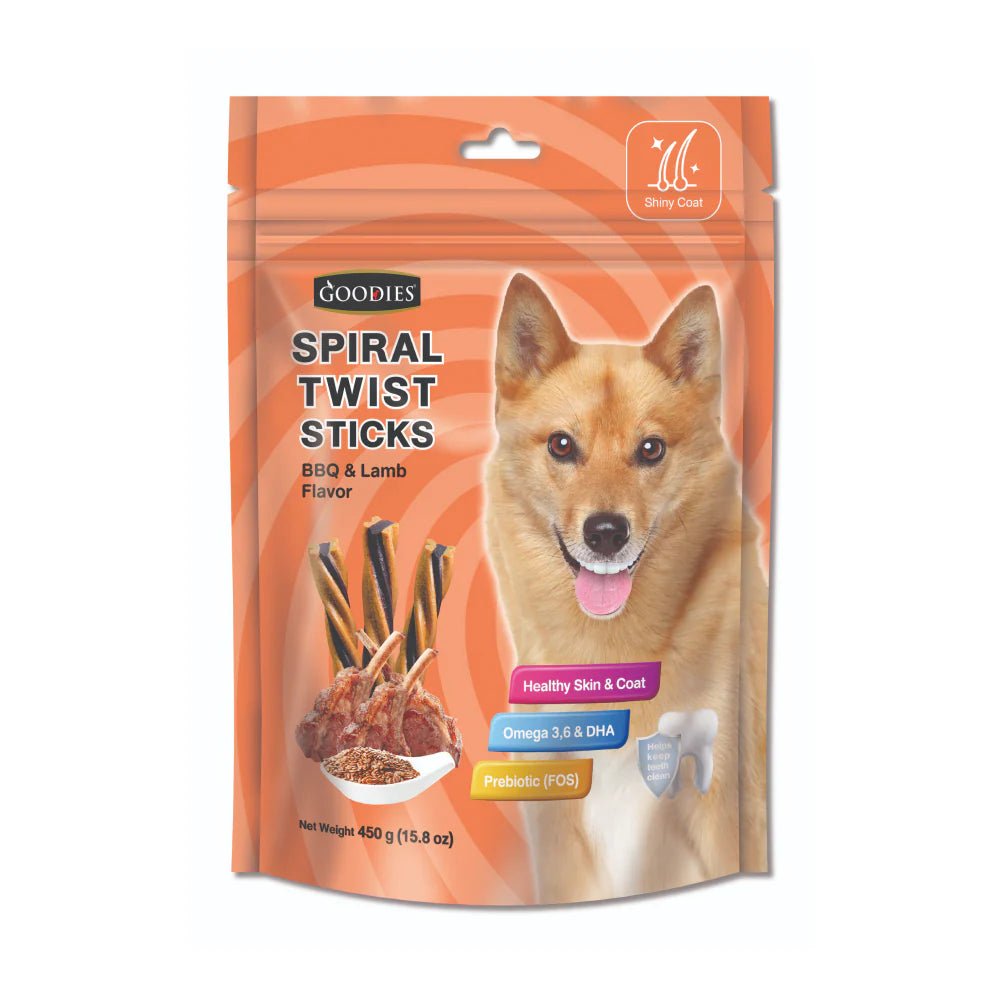 Goodies BBQ & Lamb Spiral Twist Stick Dog Treats - dspetstore.com