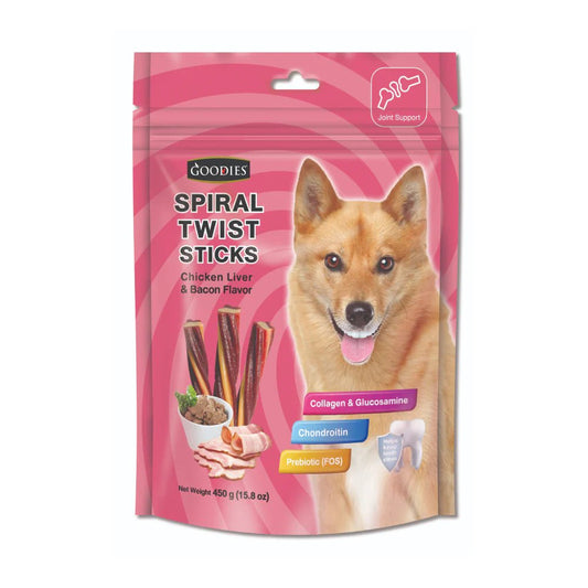 Goodies Chicken Liver & Bacon Spiral Twist Stick Dog Treats - dspetstore.com