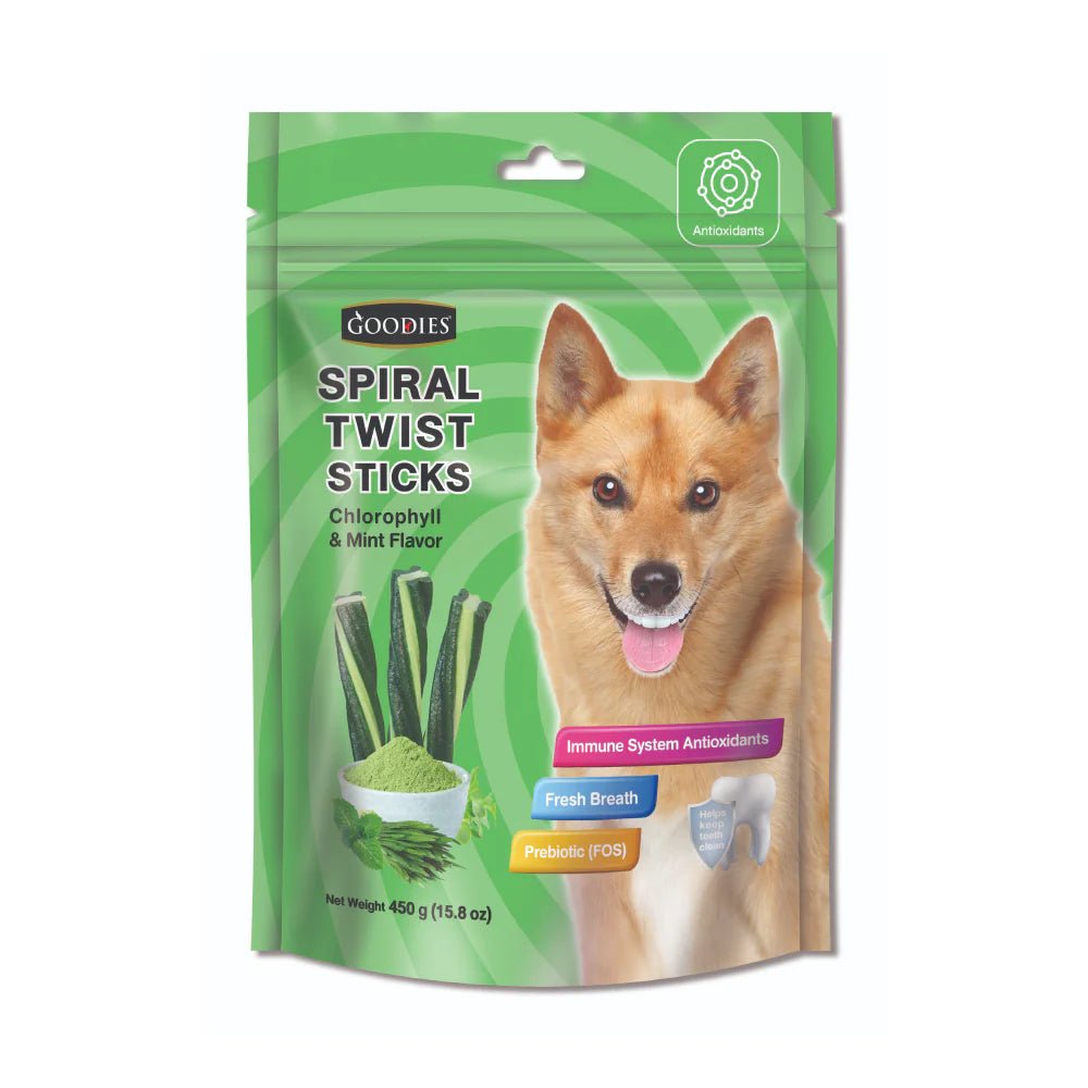 Goodies Chlorophyll & Mint Spiral Twist Stick Dog Treats - dspetstore.com