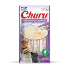 INABA Churu Chicken with Shrimp Recipe Lickable Purée Natural Cat Treats USA608A, 56 g - dspetstore.com