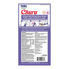 INABA Churu Chicken with Shrimp Recipe Lickable Purée Natural Cat Treats USA608A, 56 g - dspetstore.com