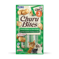INABA Churu Churu Bites Chicken Wraps Tuna Flavor Cat Treats USA721B, 30 g - dspetstore.com