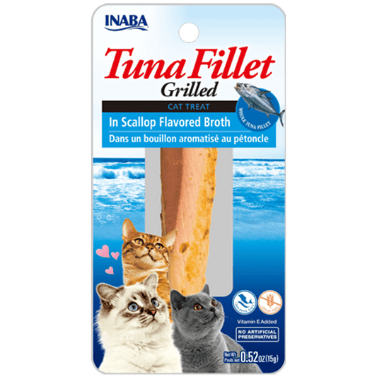 INABA Churu Tuna Fillet Tuna & Scallop Broth Cat Treats USA502A, 15 g (Pack of 1) - dspetstore.com