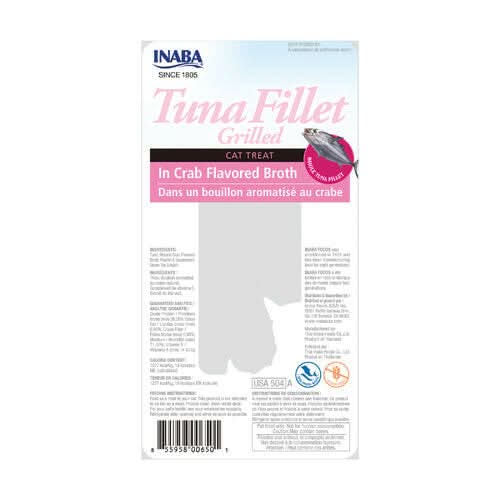 INABA Churu Tuna in Crab Tuna Broth Cat Treats USA504A, 15 g (Pack of 1) - dspetstore.com