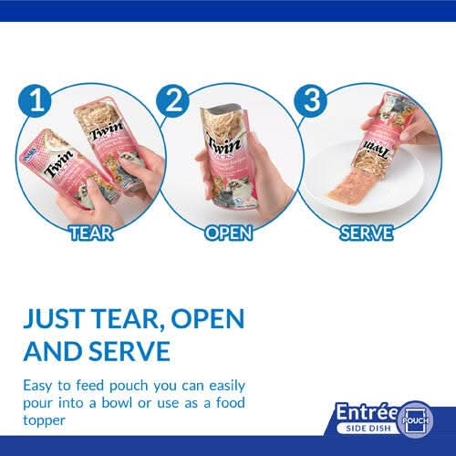 INABA Churu Twins Tuna with Chicken & Scallop Cat Treats USA803B, 80 g (Pack of 1) - dspetstore.com