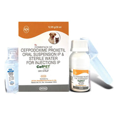 Intas Cefpet Dry Syrup (Cefpodoxime Proxetil) for Dogs and Cats (30ml) - dspetstore.com