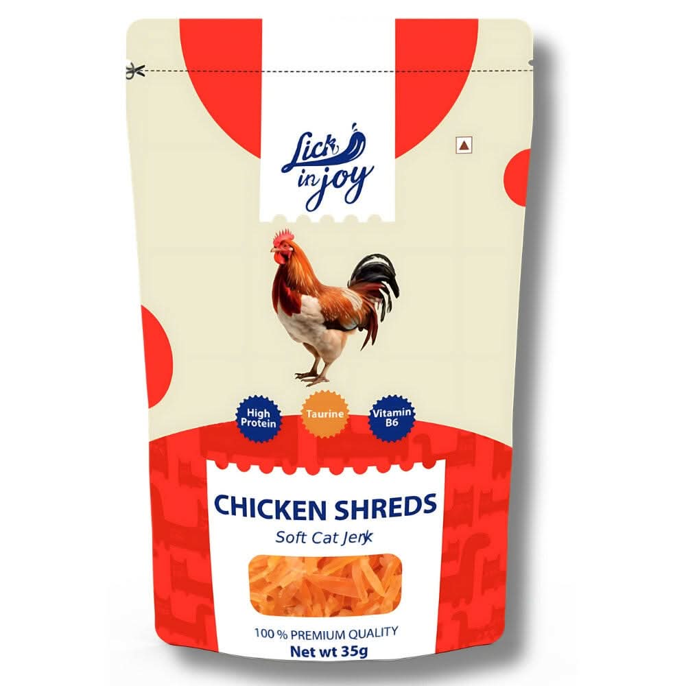 Lick in Joy Soft Cat Jerky All Life Stages Cat Treats, Chicken Shreds, 35 g - dspetstore.com