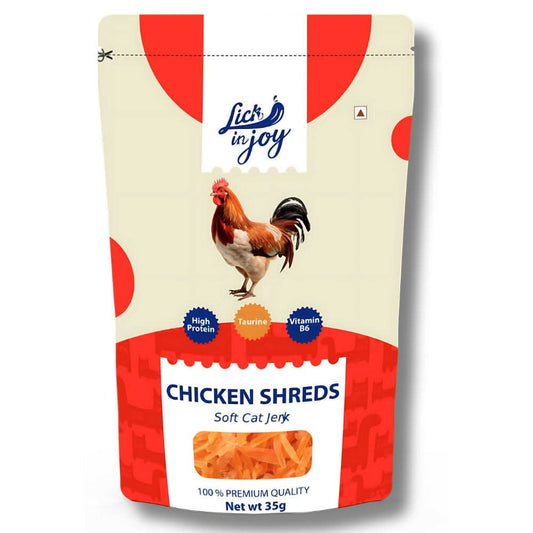 Lick in Joy Soft Cat Jerky All Life Stages Cat Treats, Chicken Shreds, 35 g - dspetstore.com