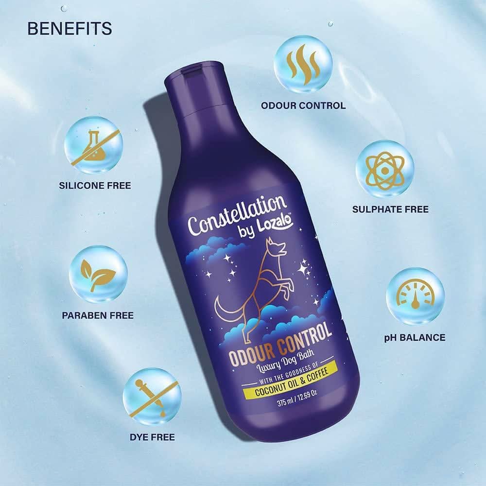 Lozalo Constellation Odour Control Shampoo for Dogs, 375 ml (Pack of 1) - dspetstore.com