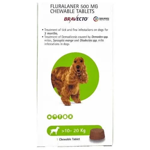 MSD Animal Health Bravecto Dog Tick and Flea Control Tablet - dspetstore.com
