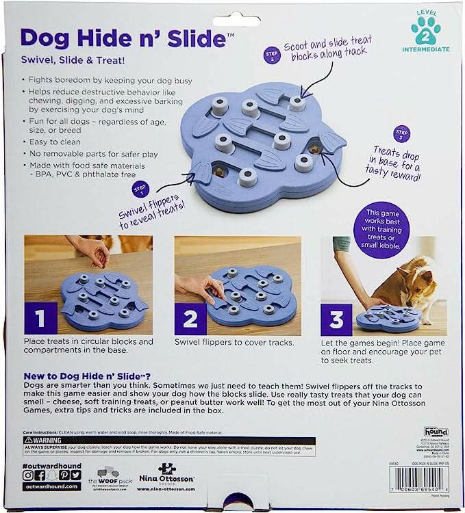 Outward Hound Nina Ottosson Dog Hide N' Slide Purple Interactive Treat Puzzle Dog Toy - dspetstore.com