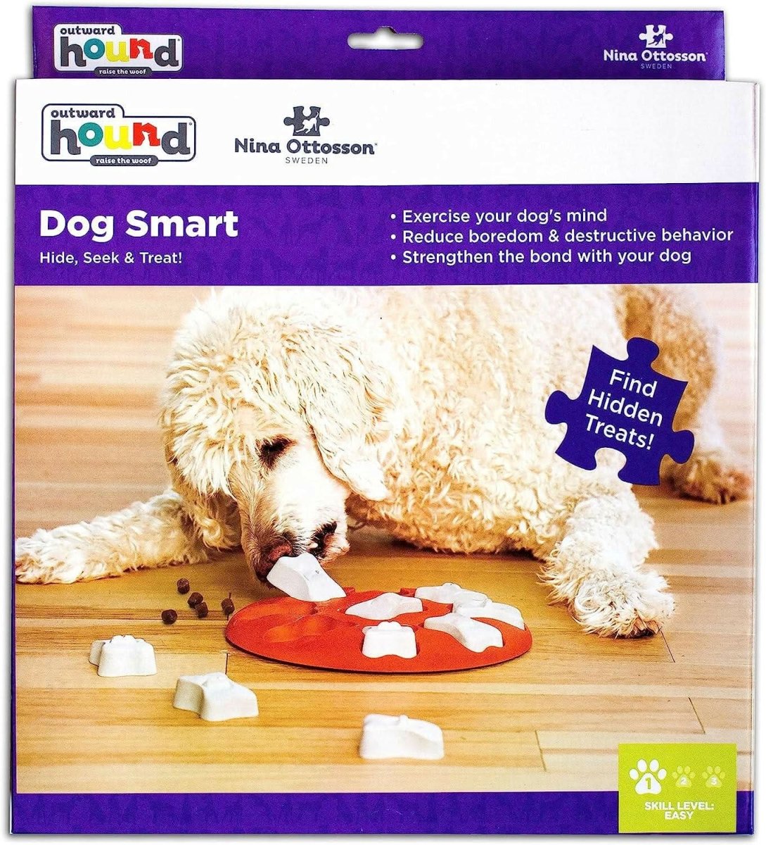 Outward Hound Nina Ottosson Dog Smart Orange Interactive Treat Puzzle Dog Toy - dspetstore.com