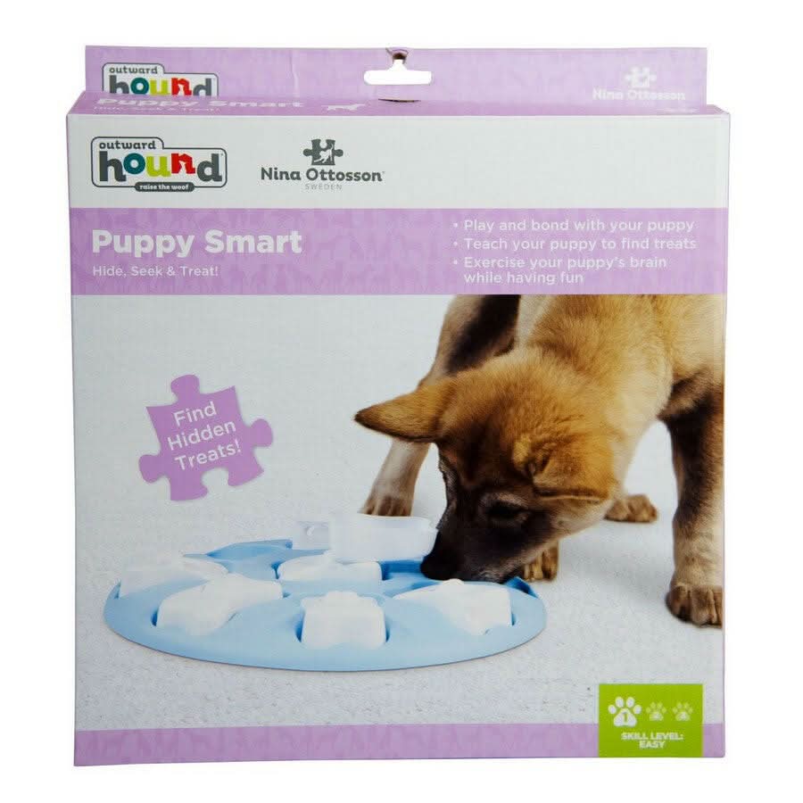 Outward Hound Puppy Smart Interactive Puzzle Toy – Blue, 1 Unit - dspetstore.com