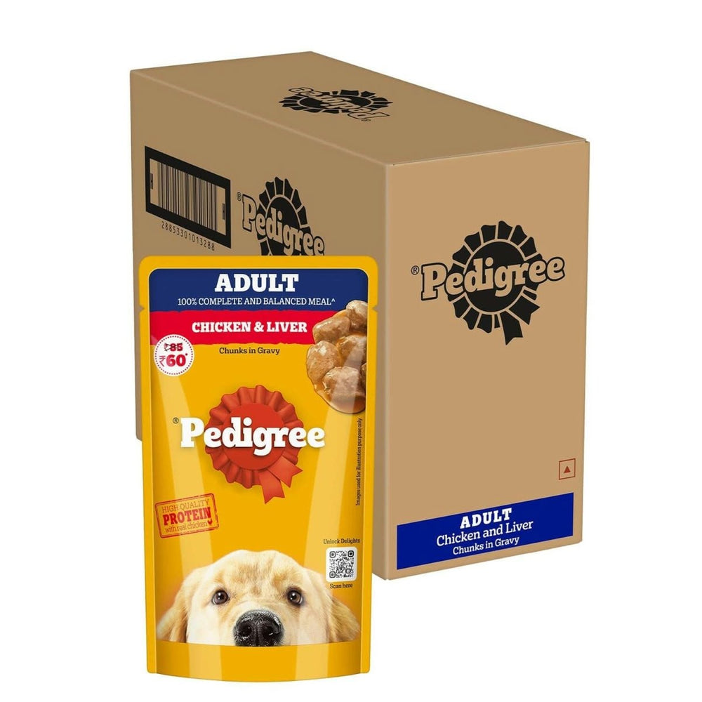 Pedigree Adult Wet Dog Food, Chicken & Liver Chunks in Gravy - dspetstore.com