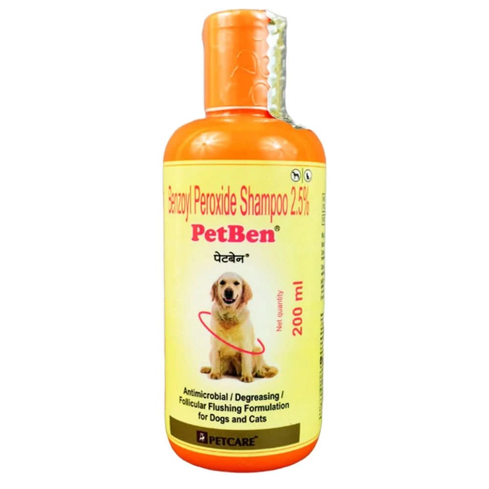Petcare Petben (Benzoyl peroxide) Shampoo for Dogs & Cats (200ml) - dspetstore.com
