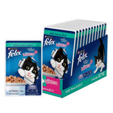 Felix kitten cat food packages with a display stand on a white background