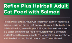 Reflex Plus Hairball Adult Cat Food with Salmon (1.5 kg) - dspetstore.com