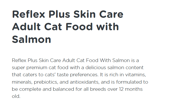 Reflex Plus Skin Care Adult Cat Food with Salmon (1.5kg) - dspetstore.com