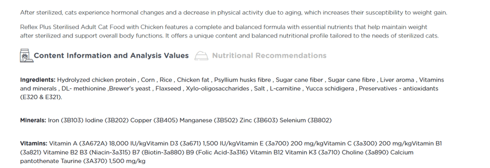 Reflex Plus Sterilised Adult Cat Food with Chicken - 1.5 kg - dspetstore.com