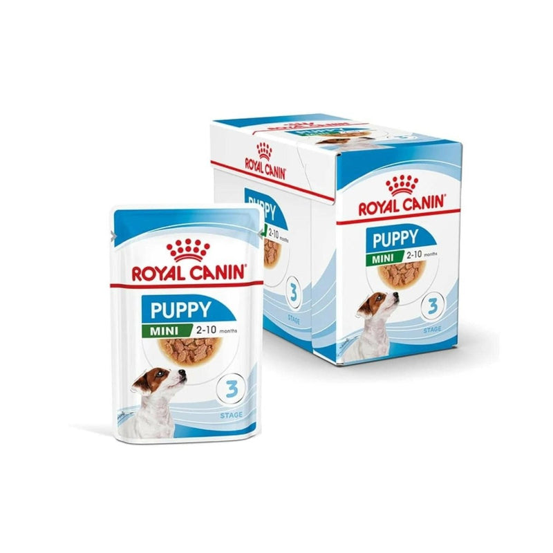 Royal Canin Puppy Mini food packaging on a white background