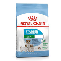 Royal Canin Starter Mother & Babydog Mini dog food package on a white background