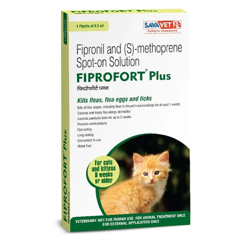 Savavet Fiprofort Plus (Fipronil) Tick and Flea Control Spot On for Cats - dspetstore.com