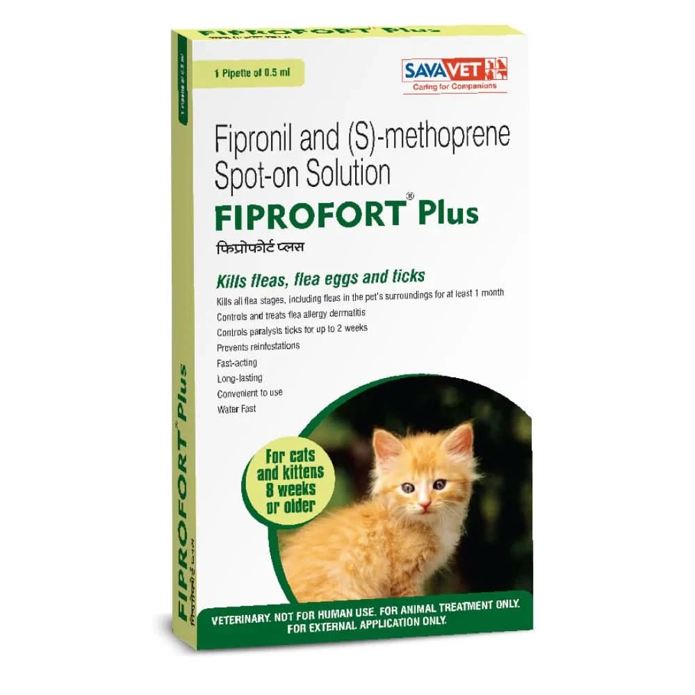 Savavet Fiprofort Plus (Fipronil) Tick and Flea Control Spot On for Cats - dspetstore.com