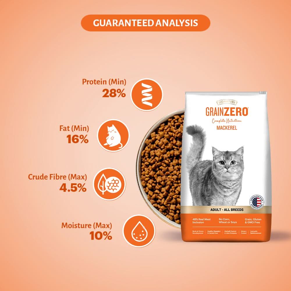 Signature Grain Zero Adult Cat Food - All Breed (Flavour : Mackerel), 1.2 kg - dspetstore.com