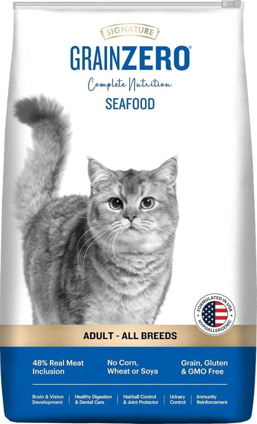 Signature Grain Zero Adult Cat Food - All Breed (Flavour : Seafood), 1.2 kg - dspetstore.com