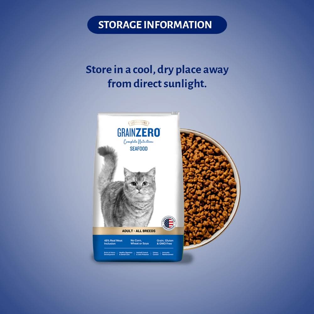 Signature Grain Zero Adult Cat Food - All Breed (Flavour : Seafood), 1.2 kg - dspetstore.com