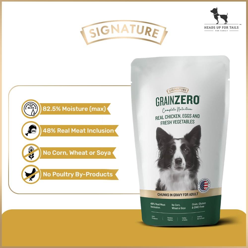 Signature Grain Zero Chicken Chunks Gravy Adult Dog Wet Food — 150 g - dspetstore.com