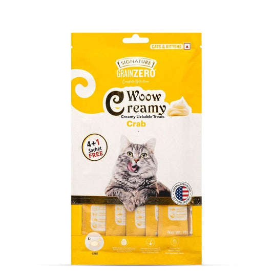 Signature Grain Zero Woow Creamy Crab Lickable Treats for Cat & Kitten – 75 g - dspetstore.com