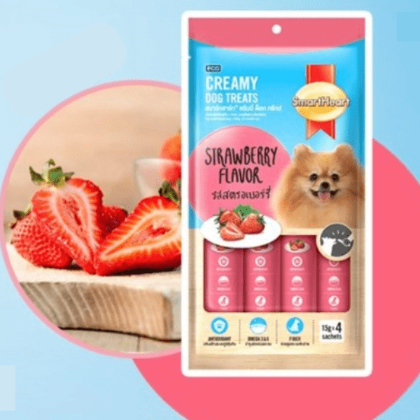 SmartHeart Creamy Dog Treats - Strawberry - dspetstore.com