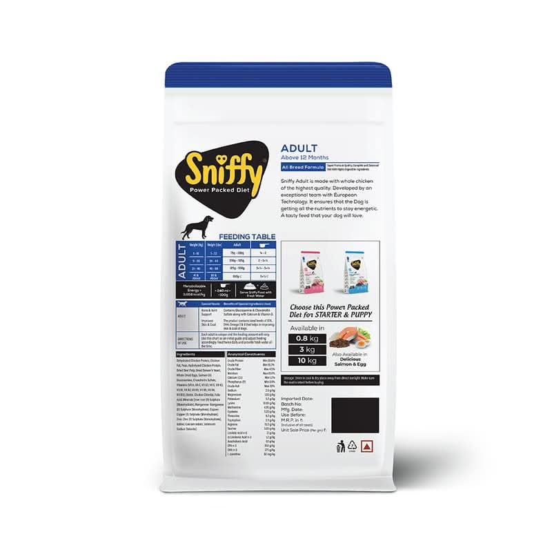 Sniffy Adult Dog Dry Food Gluten Free Salmon & Egg - dspetstore.com