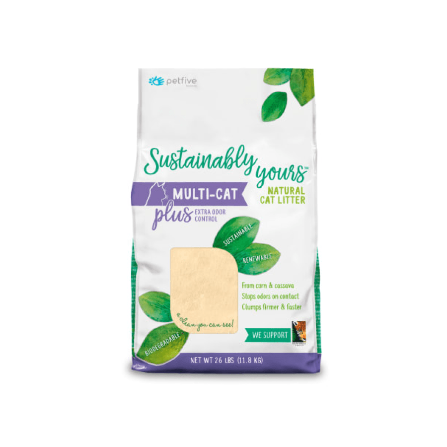 Sustainably Yours Multi Cat Unscented Small Grains Cat Litter - dspetstore.com