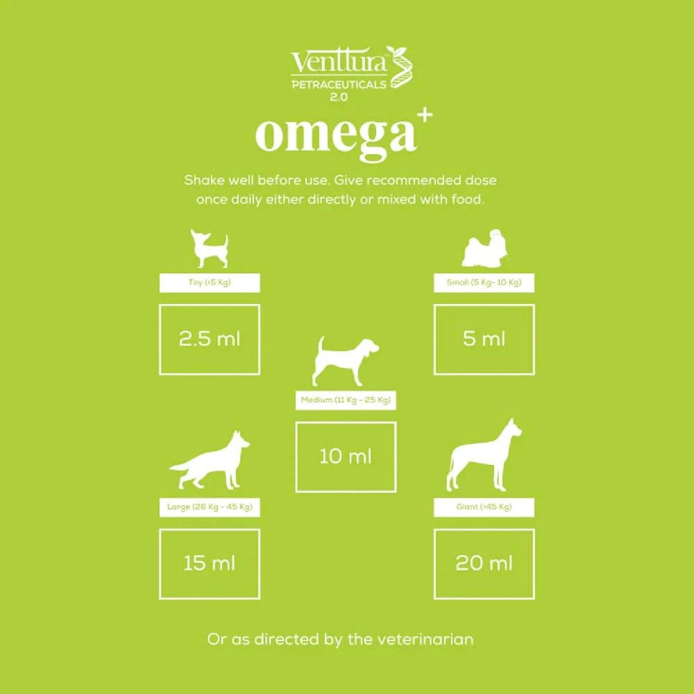 Venttura Omega Plus Skin & Coat Syrup for Dogs – 200ml - dspetstore.com