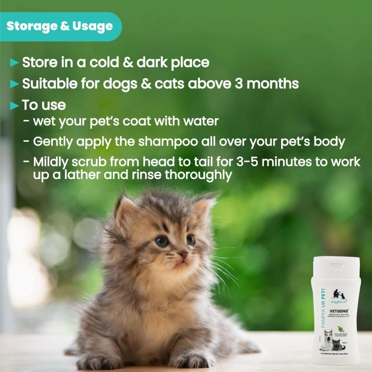 Vetgenie Shampoo for Dogs & Cats (All Breeds) – 200ml - dspetstore.com