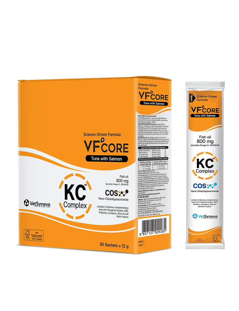 VF+Core KC Kidney Care Supplement for Cats and Dogs packaging front view