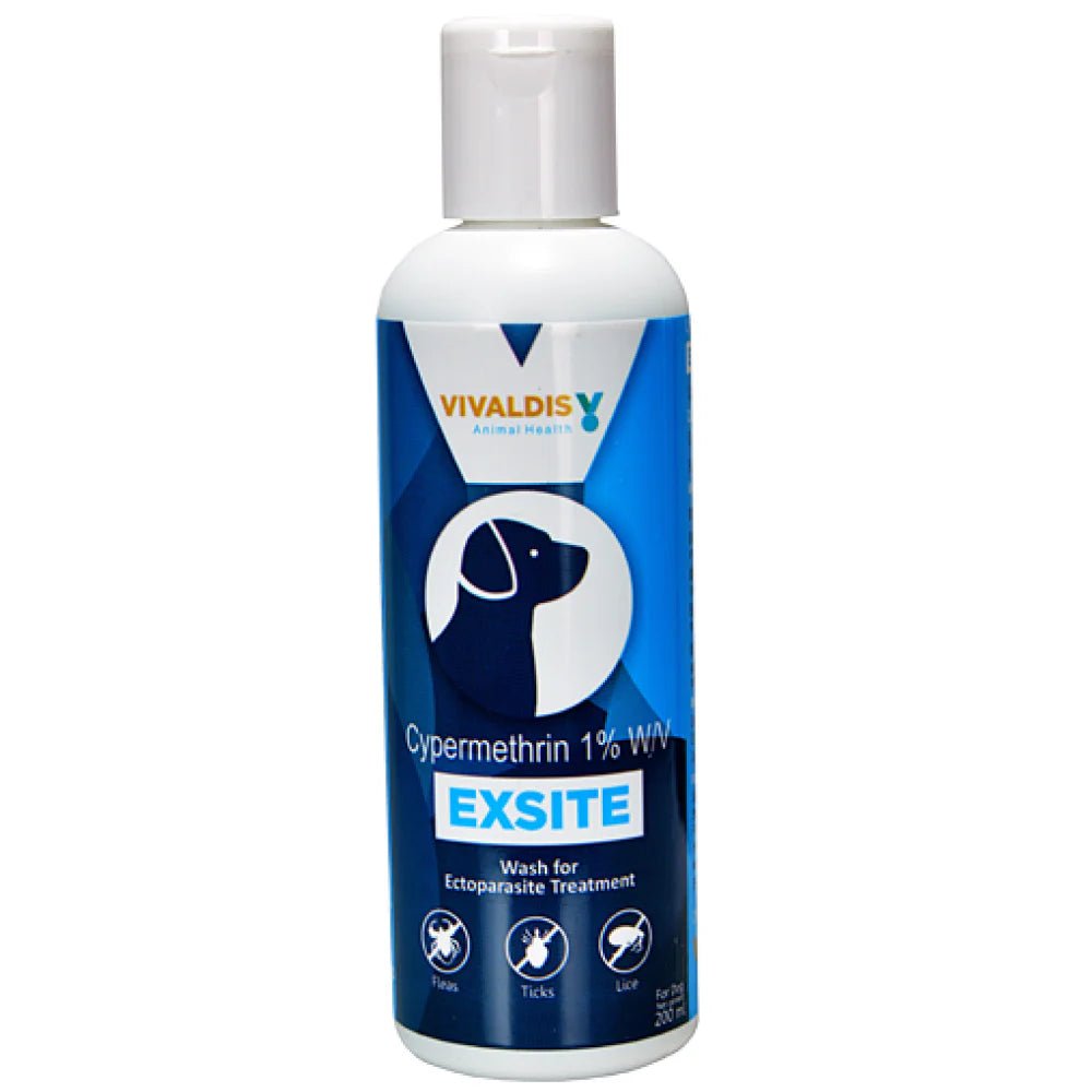 Vivaldis Exsite (Cypermethrin) Anti tick & flea Shampoo for Dogs (200ml) - dspetstore.com