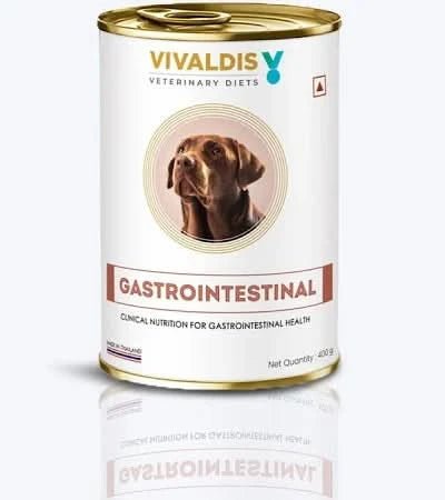 Vivaldis Veterinary Diets Gastrointestinal can for dogs on a white background