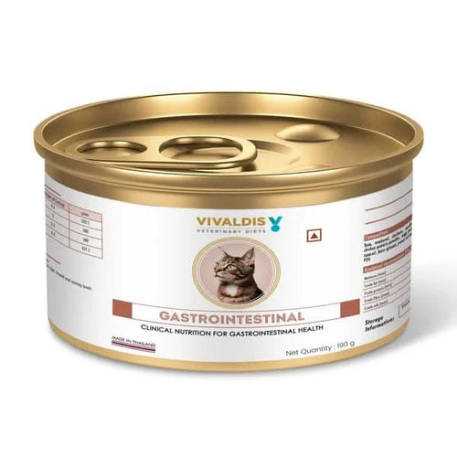Vivaldis Veterinary Diets Gastrointestinal cat food can on a white background