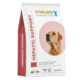 Vivaldiys Veterinary Diets Hepatic Support dog food package on a white background
