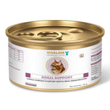 Vivaldis Veterinary Diets renal support cat food can on a white background