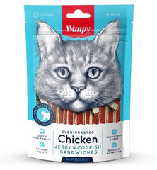 Wanpy Cat Treats Roasted Chicken Jerky & Codfish Sandwiches - dspetstore.com