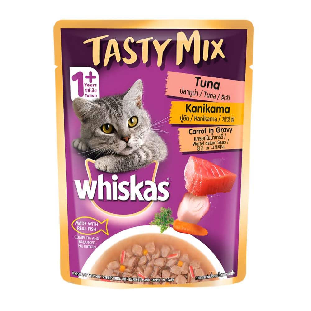 Whiskas Adult Cat Wet Food Tuna with Kanikama and Carrot in Gravy - dspetstore.com