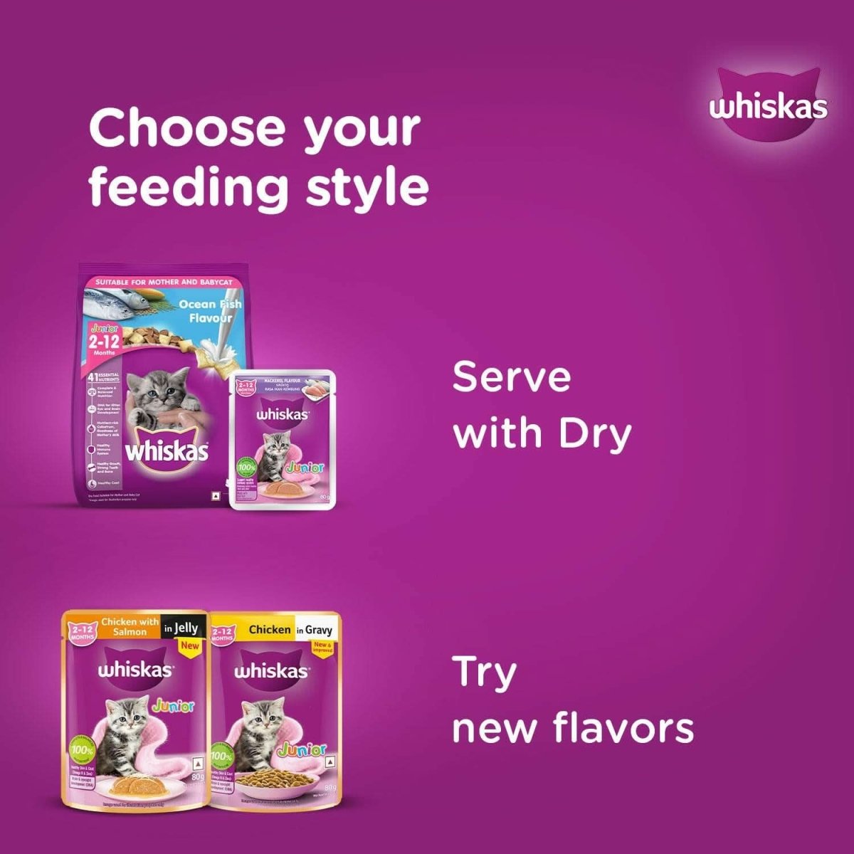 Whiskas Kitten Wet Food Mackerel Jelly (2 - 12 Months) - dspetstore.com